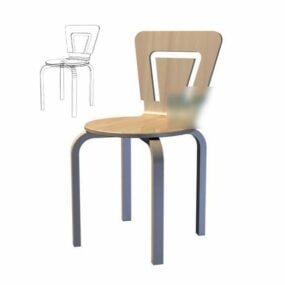 लकड़ी कार्यालय कुर्सी स्टूल शैली 3डी मॉडल
