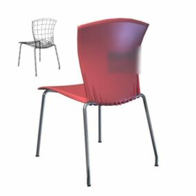 Červená kancelářská židle jednoduchý styl 3D model