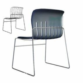 Plastikowe krzesło biurowe z niskim oparciem Model 3D