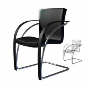 Black Office Chair C Shape 3d model