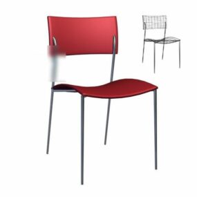 Jednoduchá kancelářská židle červená barva 3D model