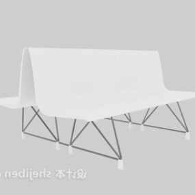 White Bench Chair 3d model