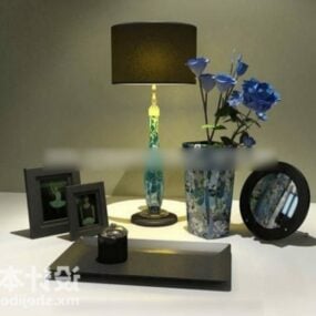 フォトフレームと花瓶食器装飾3Dモデル