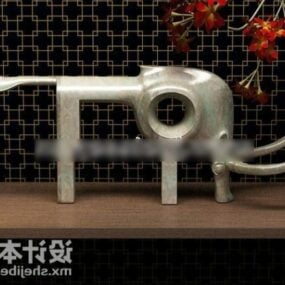 Elefanten-Skulptur-Geschirr, dekoratives 3D-Modell