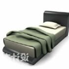 Upholstery Single Bed Black Leather