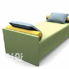 تنجيد أخضر سرير مفرد نموذج ثلاثي الأبعاد