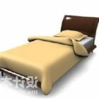 Single Bed Yellow Blanket