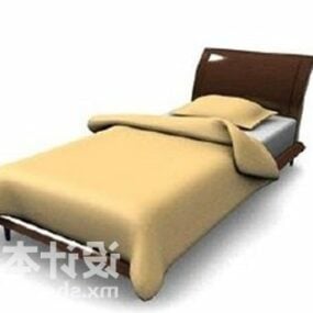 Mô hình 3d giường đôi chăn màu tím