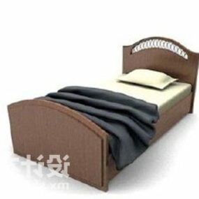 Manželská postel s matrací a polštářem 3D model
