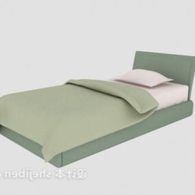 מיטת יחיד דגם ריפוד ירוק בסגנון תלת מימד