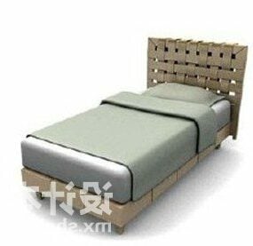 Single Bed Leather Frame 3d model