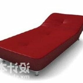 Κόκκινο κρεβάτι ταπετσαρίας 3d μοντέλο