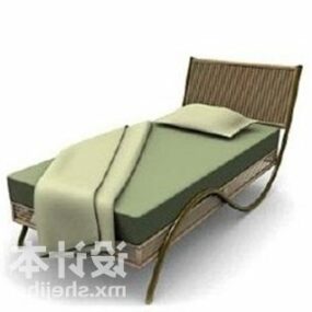 3d модель односпального ліжка сталевий каркас
