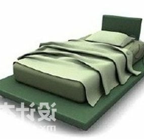 双人床套装带床垫3d模型