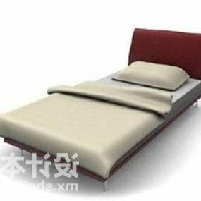 Common Single Bed Modern Furniture 3d model