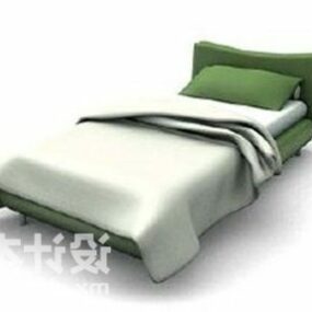 Modello 3d di mobili moderni con letto singolo verde