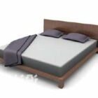 Minimalist Wood Double Bed Modern Furniture