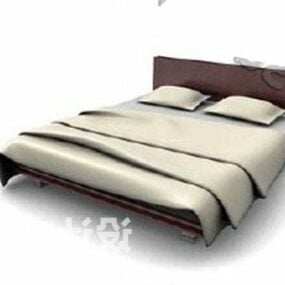 Minimalist Double Bed Modern Furniture 3d model