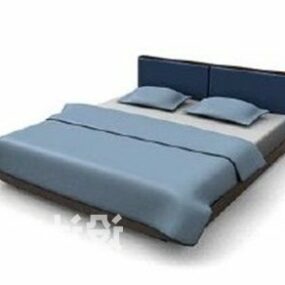 3д модель небольшой двуспальной кровати с современной мебелью