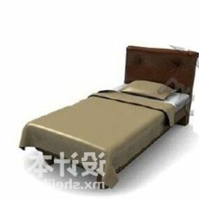سرير فردي اثاث مودرن لون بني نموذج ثلاثي الابعاد