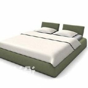 Green Double Bed Modern Furniture 3d model