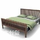 Wooden Double Bed Modern Furniture
