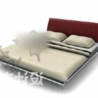 Bed Modern Furniture Red Fabric Back