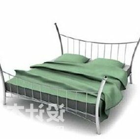 Сталева Двоспальне Ліжко Сучасні Меблі 3d модель