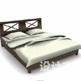 3д модель Кровать Современная Мебель Деревянный Каркас
