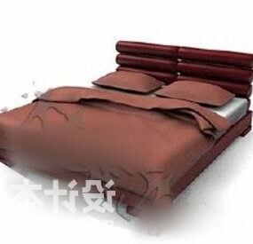 Brown Bed Modern Style Furniture 3d model