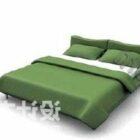 Hotel Double Bed Green Color Furniture