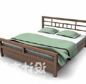Muebles de cama doble de estilo moderno modelo 3d