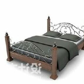 Κρεβάτι πλατφόρμας με κομοδίνο μοντέρνο 3d μοντέλο