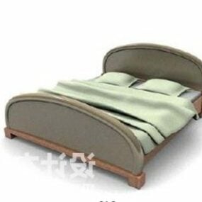 Bed Furniture Curved Back Shaped 3d model