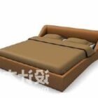 茶色の布製ベッド家具