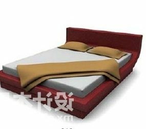 Furnitur Tempat Tidur Pelapis Berbentuk model 3d