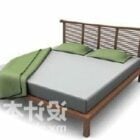 Wood Bed Furniture Louvers Back