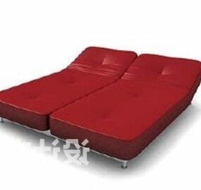 Modern Twin Bed Red Color 3d model