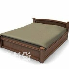 Bed Furniture Country Wooden Style 3D-malli