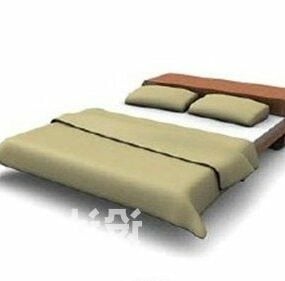 Šedá deka na postel 3D model