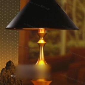 3d модель антикварної золотої настільної лампи