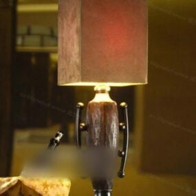 Дерев'яна основа Антикварна настільна лампа Меблі 3d модель