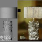 Cylinder Table Lamp Carved Base