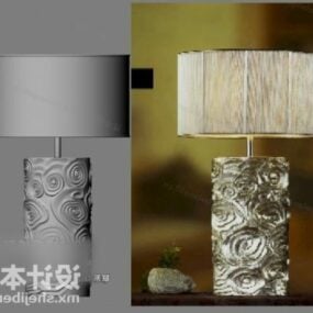 Cylinder Table Lamp Carved Base 3d model