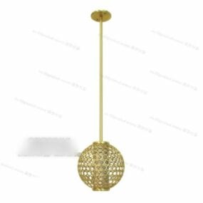 Brass Ceiling Lamp Sphere Shade 3d model