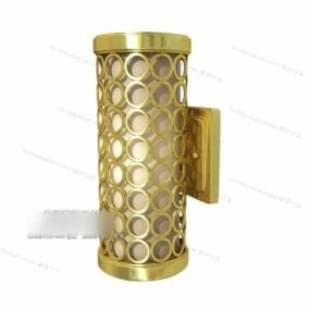 Golden Cylinder Lamp 3d model