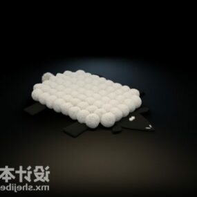 ホワイトボールカーペット3Dモデル