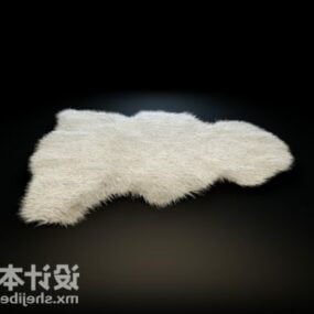 Białe dywaniki z futra zwierzęcego Model 3D