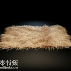 棕色动物毛皮地毯3d模型