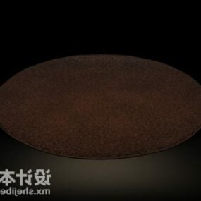 Round Shaped Fur Carpet 3d model